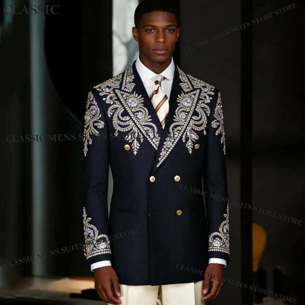👑 KING DIAMOND TUXEDO — COSTUME COUTURE BRODÉ & CRISTAUX HOMME