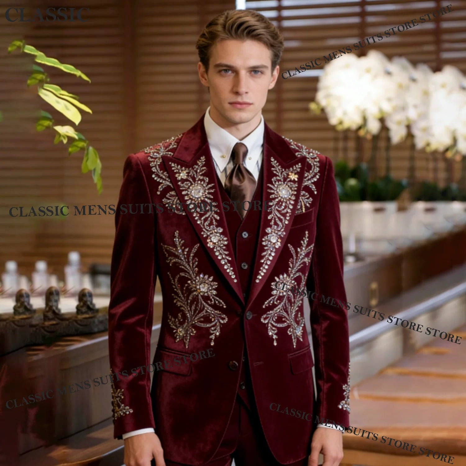 👑 KING CRYSTAL SUIT — COSTUME COUTURE HOMME ORNÉ DE CRISTAUX SIGNATURE
