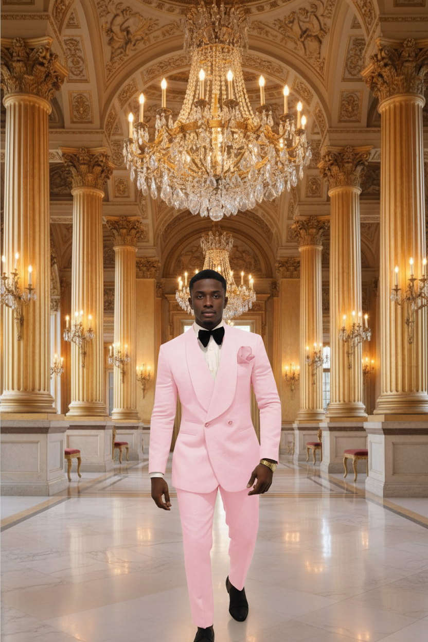 👑 KING WHITE PATTERN — SMOKING MARIÉ BLANC MOTIF REVERS CHÂLE 2 PIÈCES ÉDITIONRUNWAY EDITION