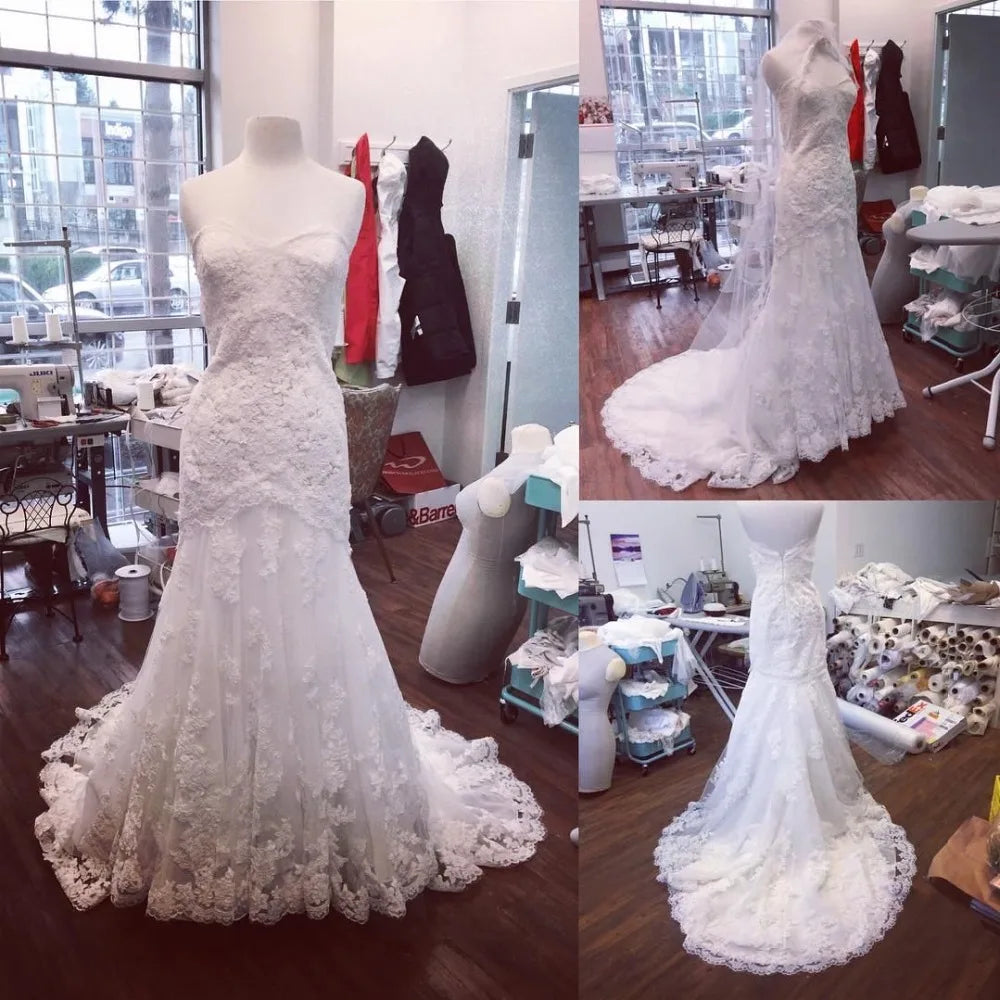 👑 QUEEN ELEGANCE — ROBE SIRÈNE PERLÉE HAUTE COUTURE À TRAÎNE BALAYAGE