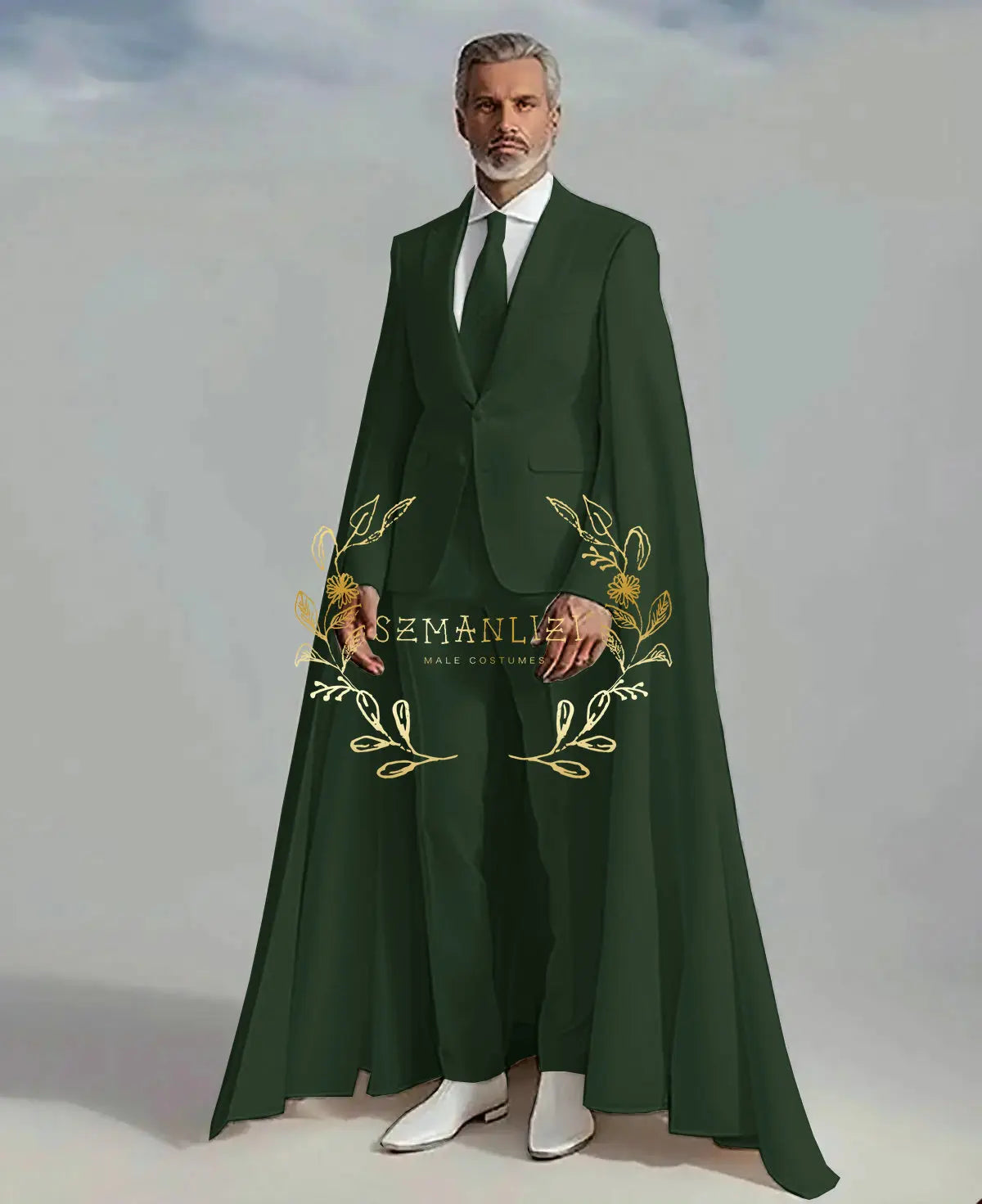 👑 KING CEREMONY SUIT — COSTUME MARIAGE 2 PIÈCES CAPE & BLAZER