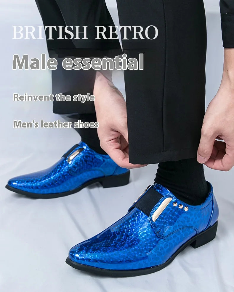👑 Royal Or Bout Pointu – Oxford Talon Épais