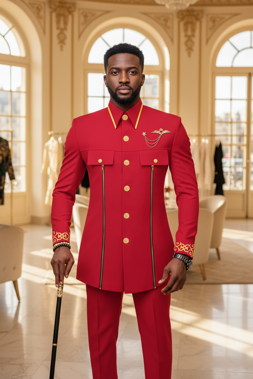 👑 KING AFRICA SLIM — COSTUME AFRICAIN CINTRÉ BRODÉ BLAZER & PANTALON