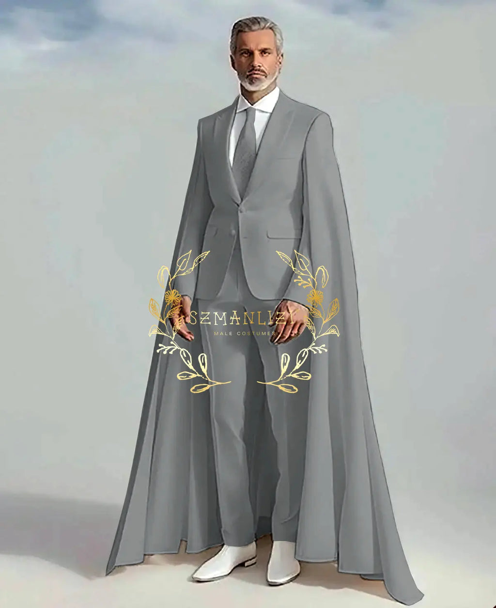 👑 KING CEREMONY SUIT — COSTUME MARIAGE 2 PIÈCES CAPE & BLAZER
