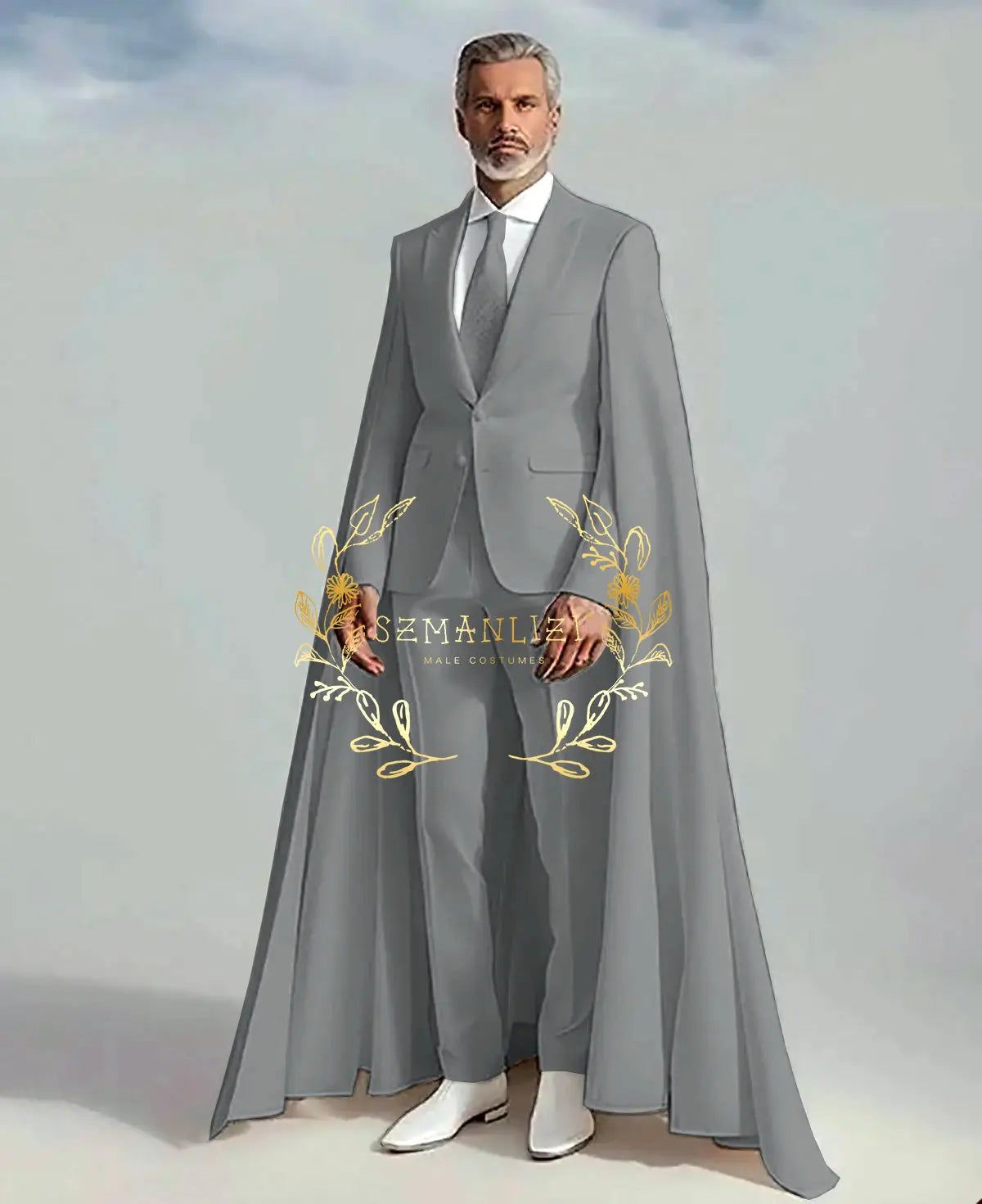 👑 KING CEREMONY SUIT — COSTUME MARIAGE 2 PIÈCES CAPE & BLAZER