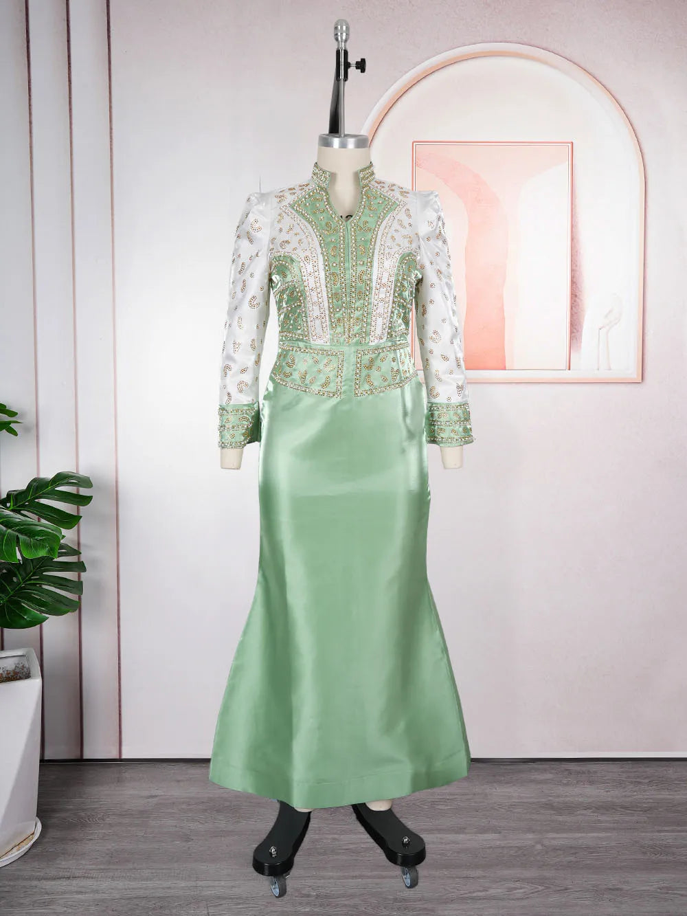 👑 QUEEN GOWN DIAMANTS — ROBE LONGUE DE SOIRÉE STRAS & DIAMANTS COUTURE