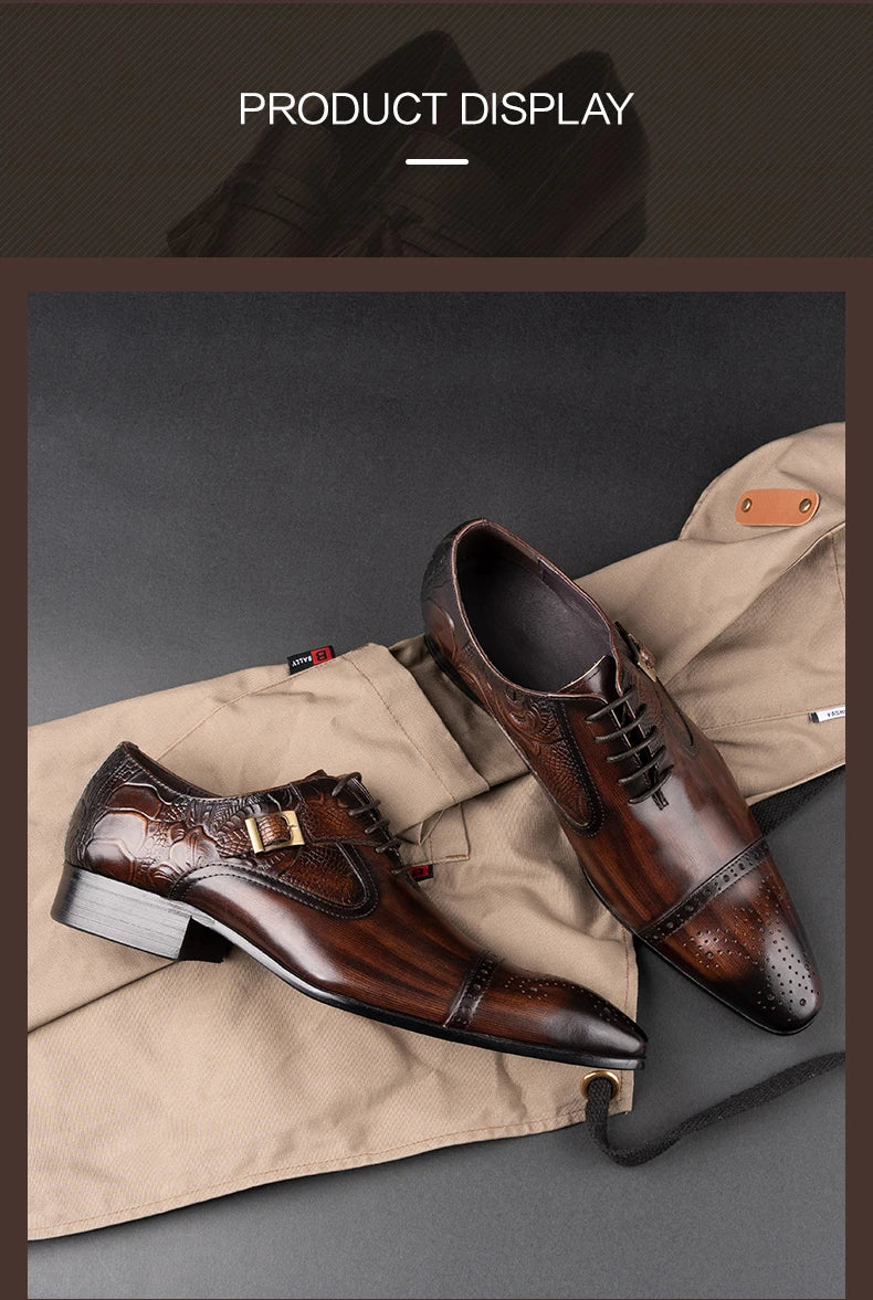 👑 Royal Oxford Européen – Cuir Véritable Formel