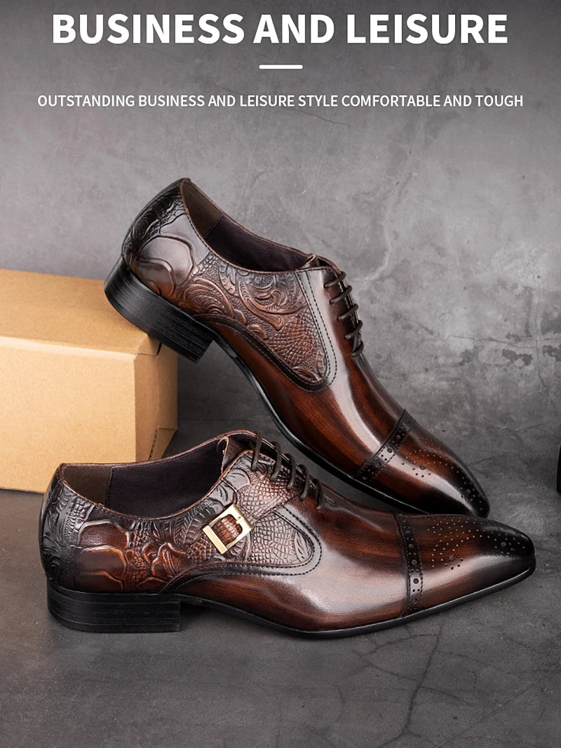 👑 Royal Oxford Européen – Cuir Véritable Formel