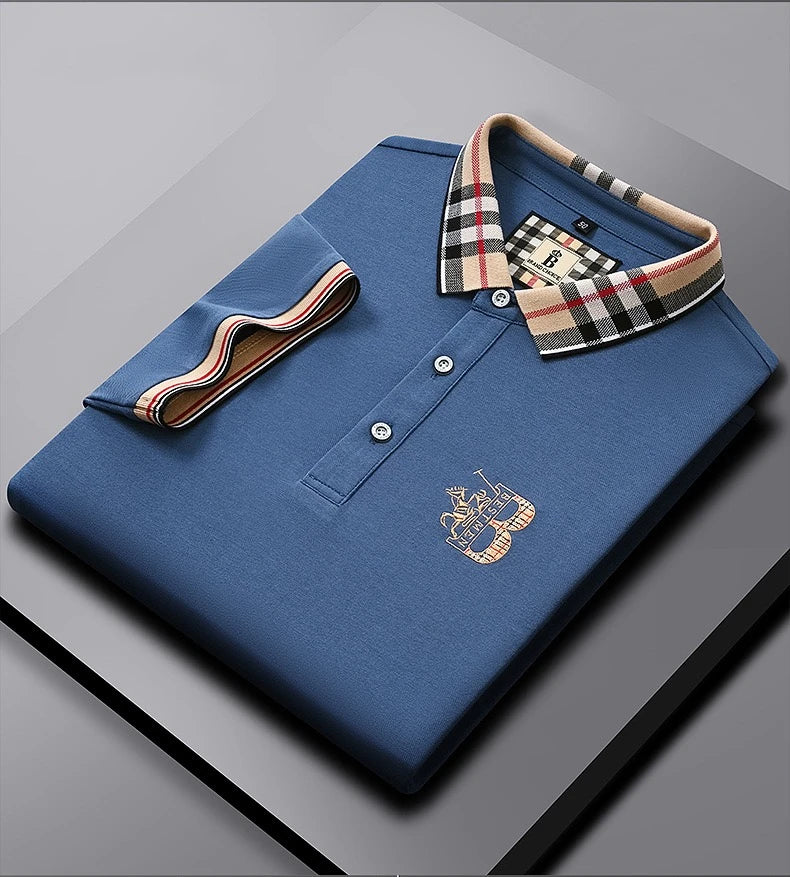 👑 KING POLO PLAID — POLO COTON CARREAUX BRODÉ SIGNATURE