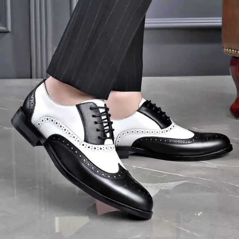 👑 ROYAL BROGUE OXFORD — CHAUSSURES HOMME CUIR BOUT POINTU ÉLÉGANTES