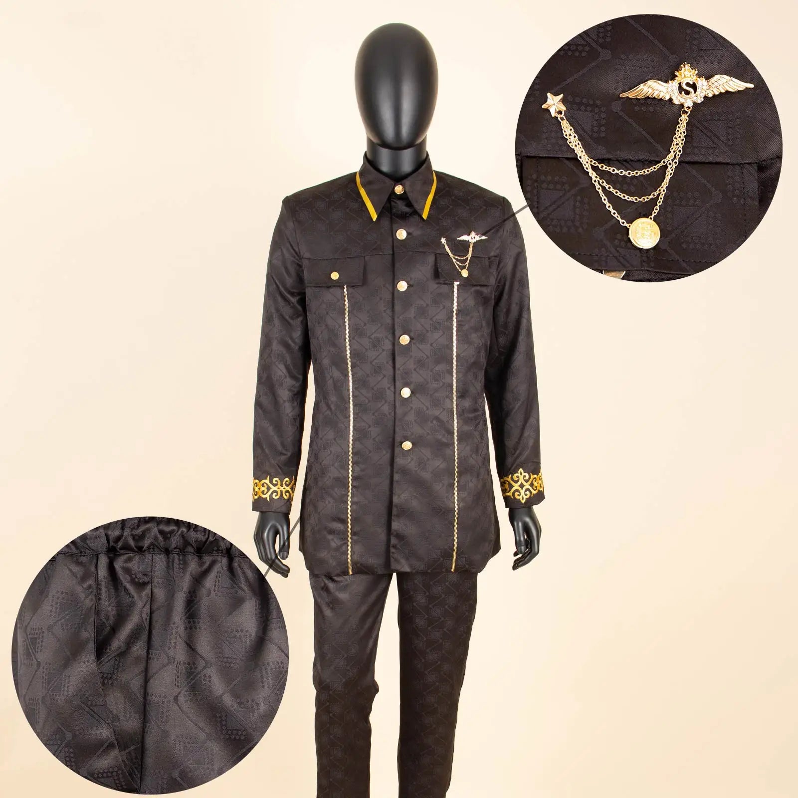 👑 KING BAZIN OR — TENUE CÉRÉMONIE AFRICAINE BRODÉE OR BAZIN RICHE
