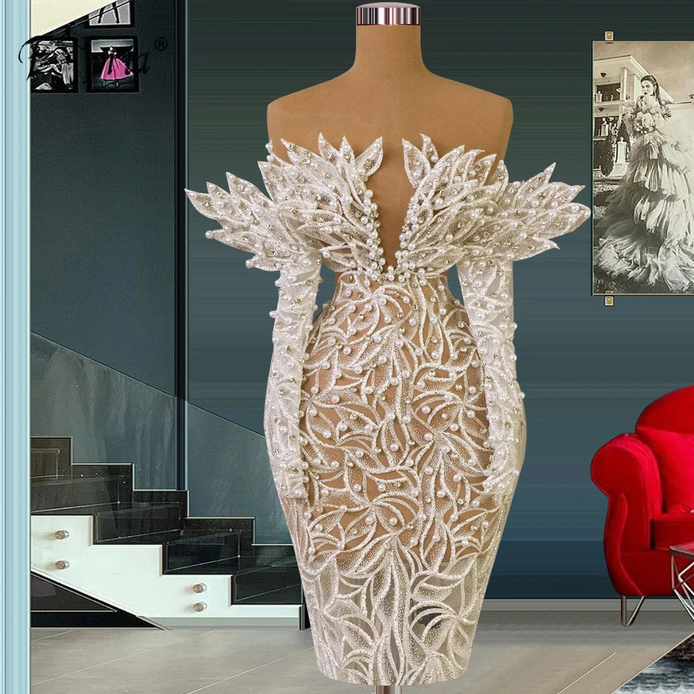 👑 QUEEN ILLUSION DRESS — ROBE COCKTAIL SIRÈNE À APPLIQUES