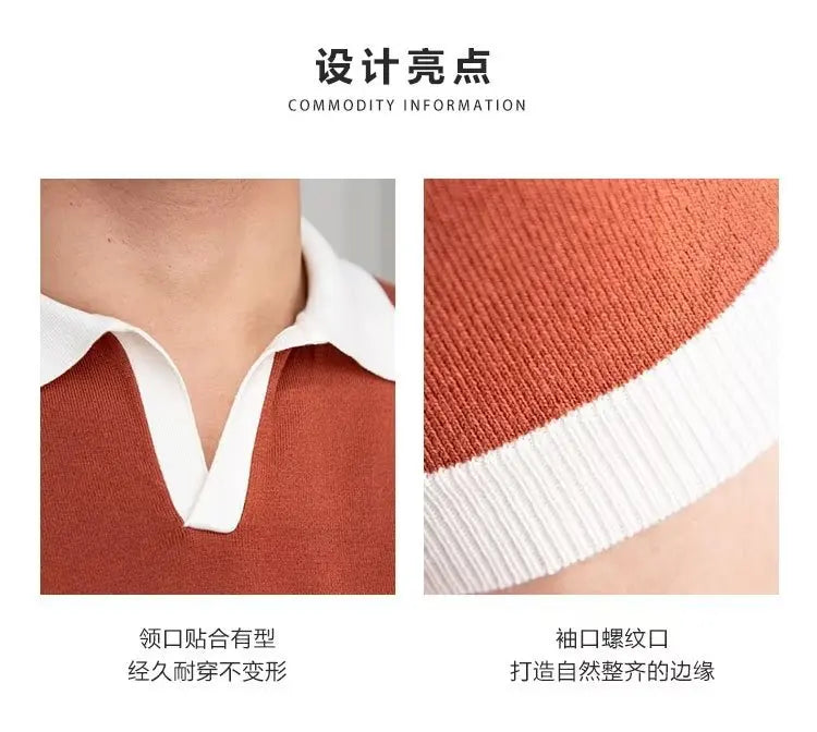 👑 KING POLO KNIT — POLO TRICOT COL REVERS CASUAL LUXE SIGNATURE