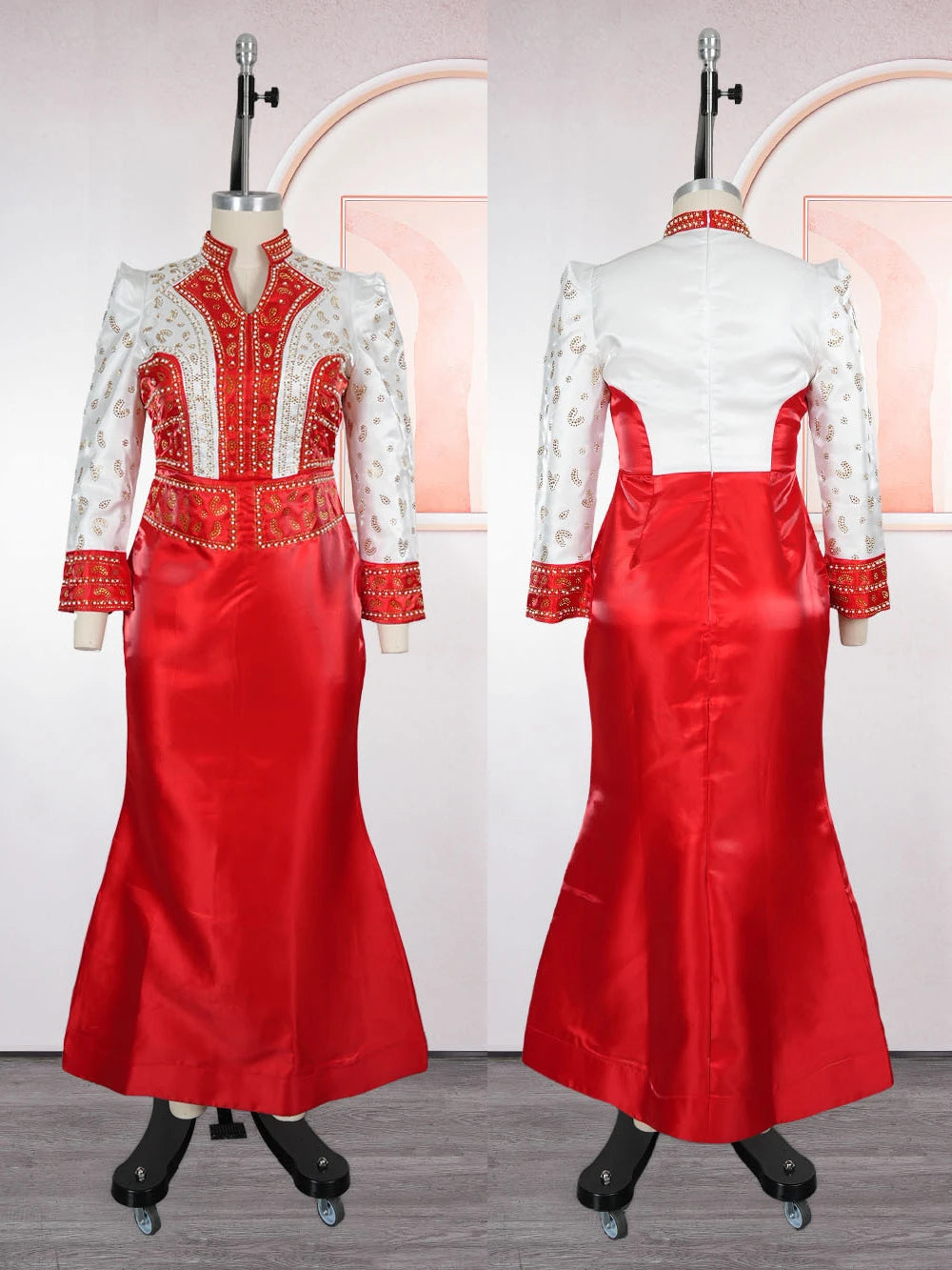 👑 QUEEN GOWN DIAMANTS — ROBE LONGUE DE SOIRÉE STRAS & DIAMANTS COUTURE