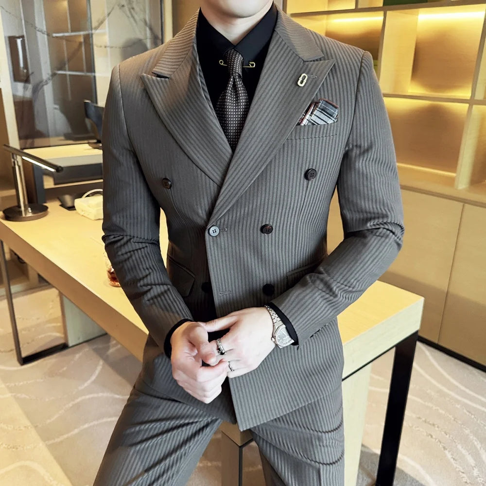👑 KING TUXEDO — SMOKING DOUBLE BOUTONNAGE ÉLÉGANCE ABSOLUE