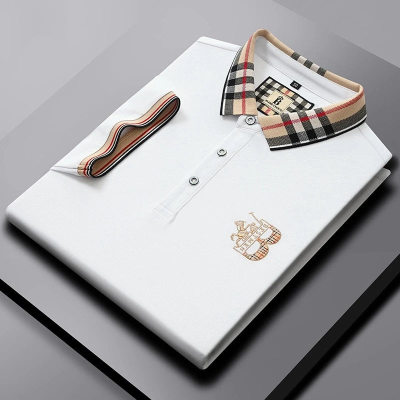 👑 KING POLO PLAID — POLO COTON CARREAUX BRODÉ SIGNATURE