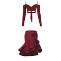 👑 QUEEN LATIN SET — TOP ÉPAULE DÉNUDÉE & JUPE À VOLANTS RUNWAY EDITION