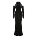 👑 QUEEN VELVET MERMAID — ROBE LONGUE VELOURS SIRÈNE COUTURE