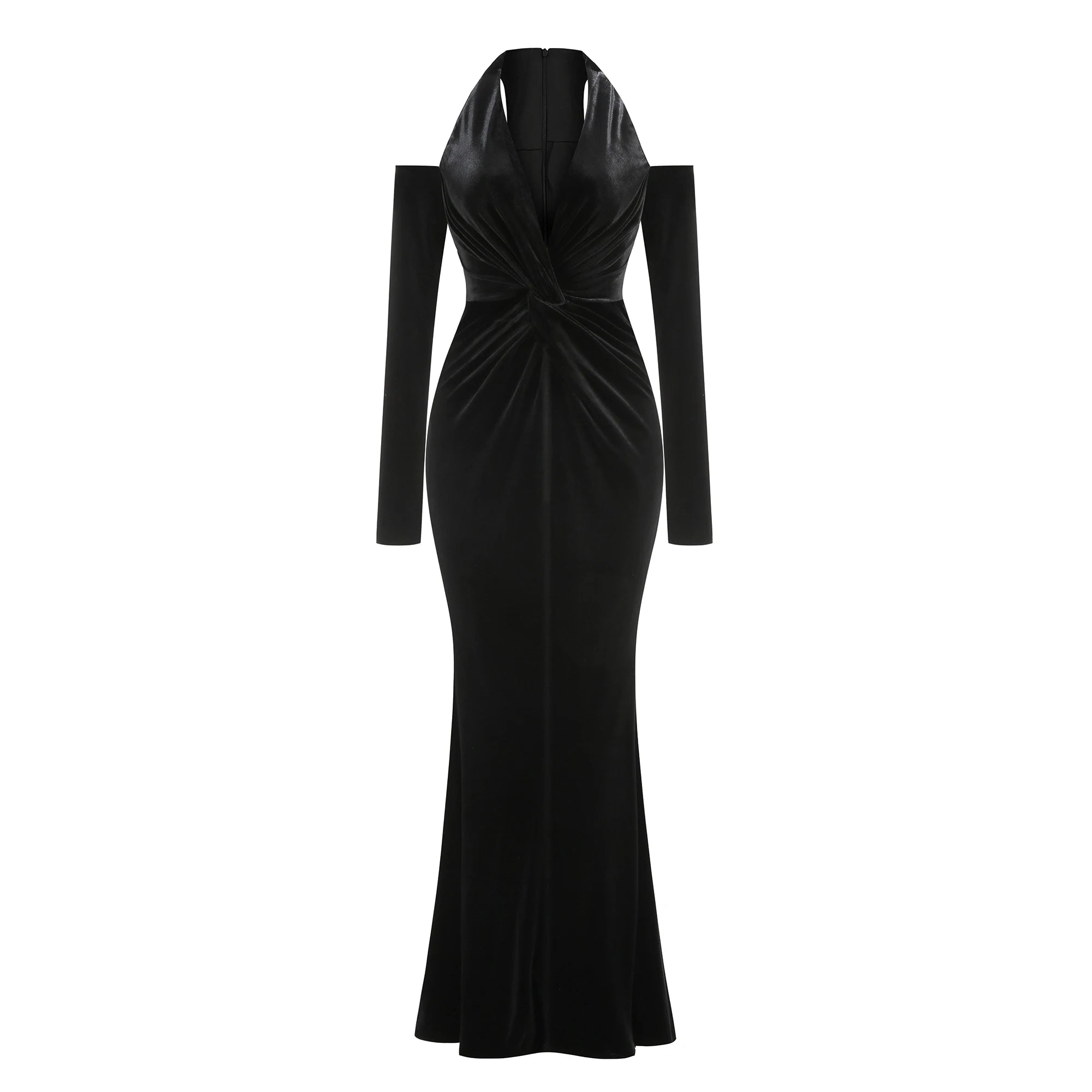 👑 QUEEN VELVET MERMAID — ROBE LONGUE VELOURS SIRÈNE COUTURE
