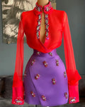 👑 QUEEN SHEATH — ROUGE & VIOLET PERLÉE
