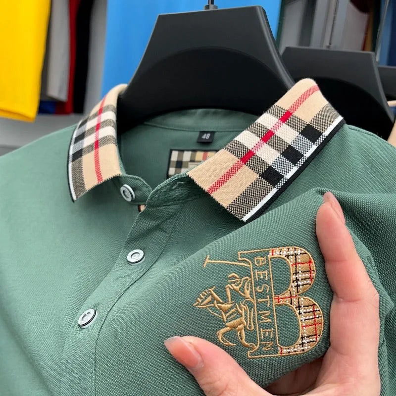 👑 KING POLO PLAID — POLO COTON CARREAUX BRODÉ SIGNATURE