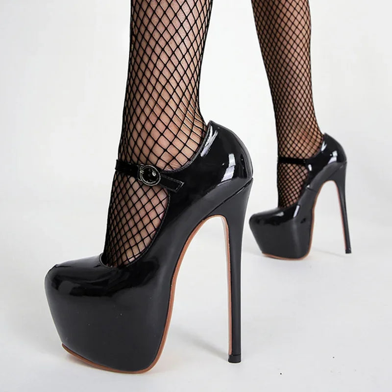 👑 ROYAL PLATFORM NOIR — ESCARPIN PLATEFORME TALON 17CM