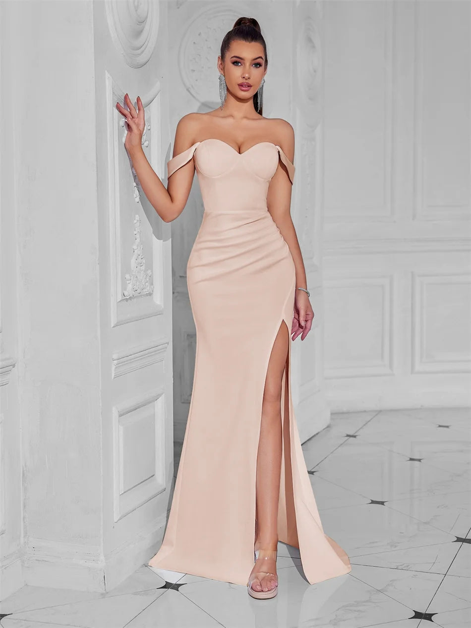 👑 Queen Maxi Épaule Dénudée – Soirée Sol