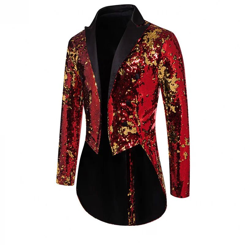 👑 KING SEQUIN TUXEDO BLAZER — VESTE SMOKING PAILLETTES SCÈNE & CÉRÉMONIE