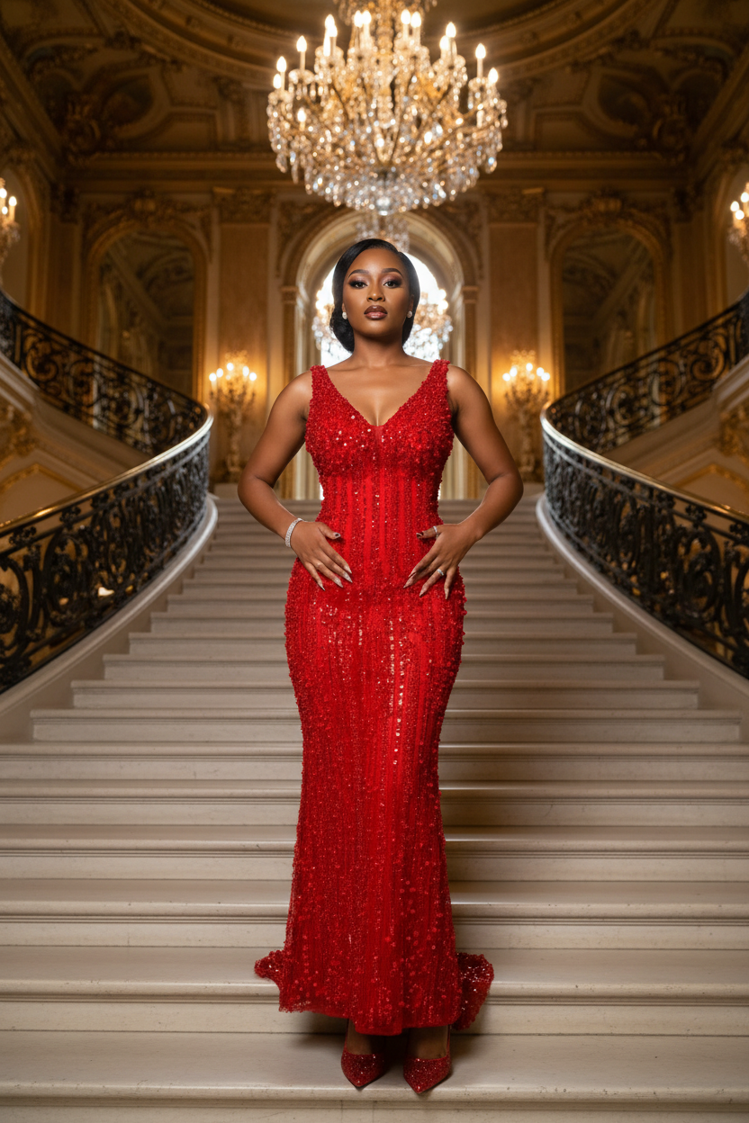 👑 REINE SIRÈNE — ROBE DE BAL BUSTIER FENTE LATÉRALE