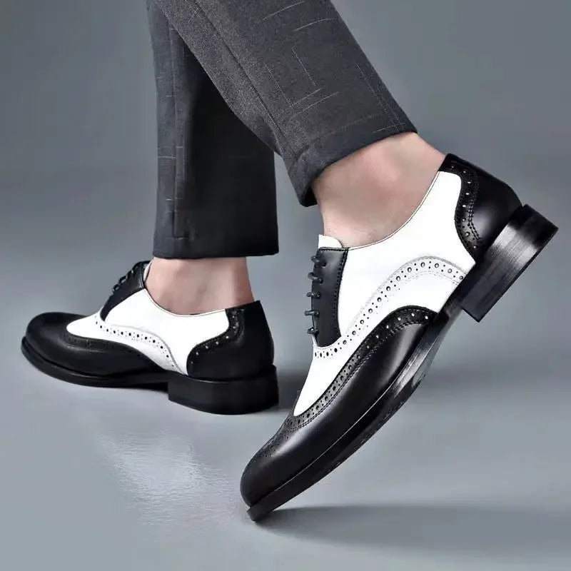 👑 ROYAL BROGUE OXFORD — CHAUSSURES HOMME CUIR BOUT POINTU ÉLÉGANTES