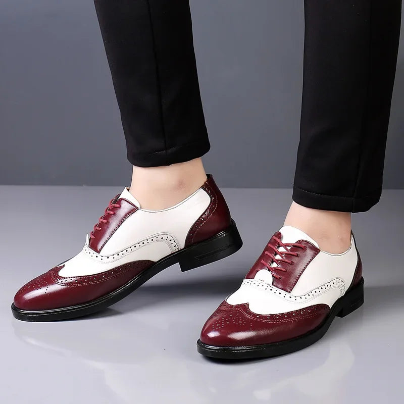 👑 ROYAL BROGUE OXFORD — CHAUSSURES HOMME CUIR BOUT POINTU ÉLÉGANTES