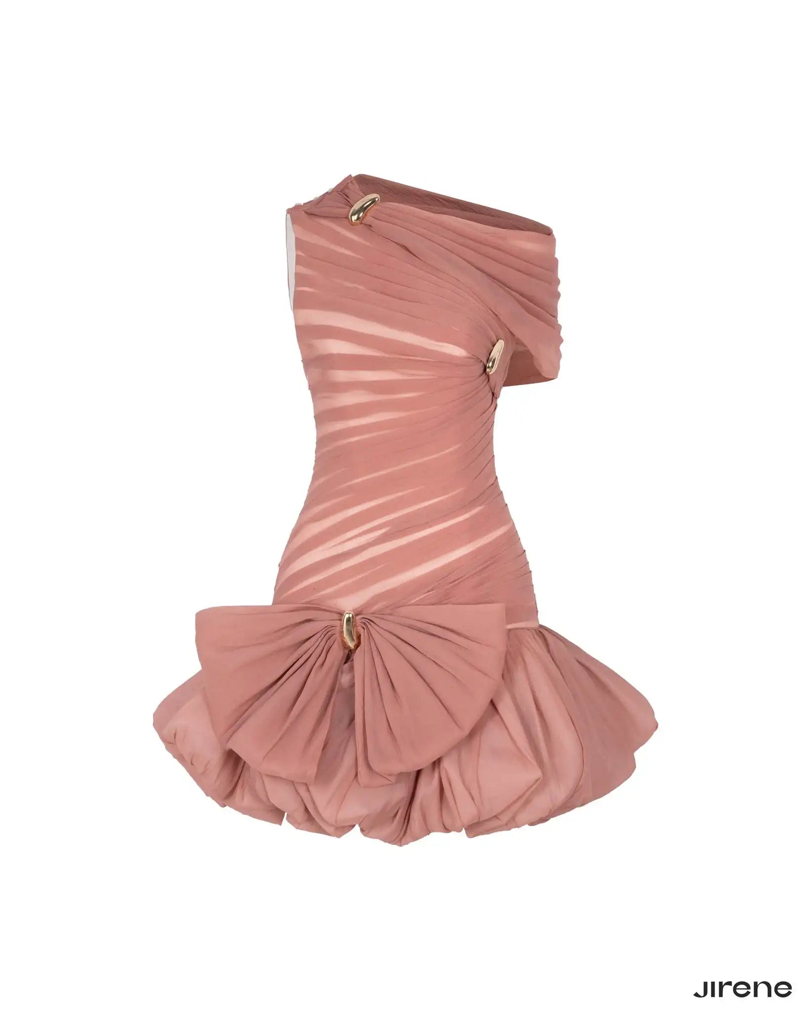 👑 QUEEN BOW — ROBE SIRÈNE ASYMÉTRIQUE À NŒUD COUTURE