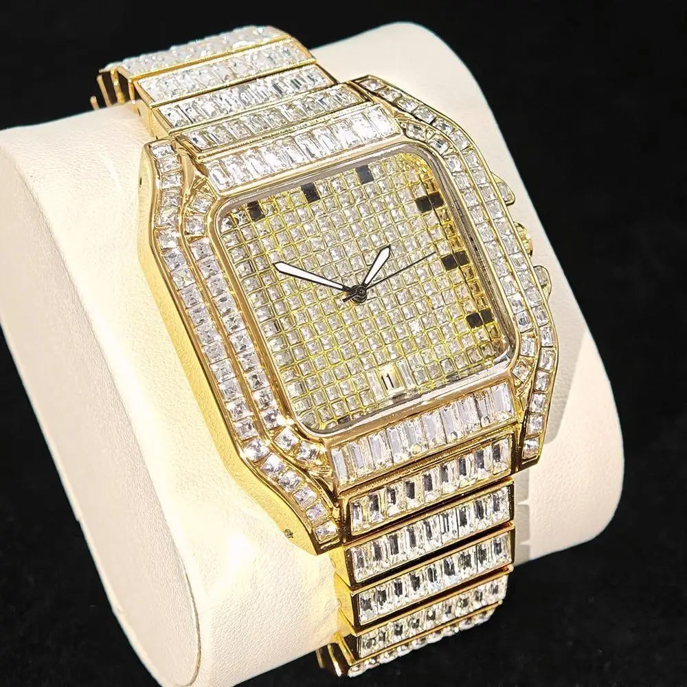 👑 Royal Montre Diamants – Quartz Hip Hop Luxe
