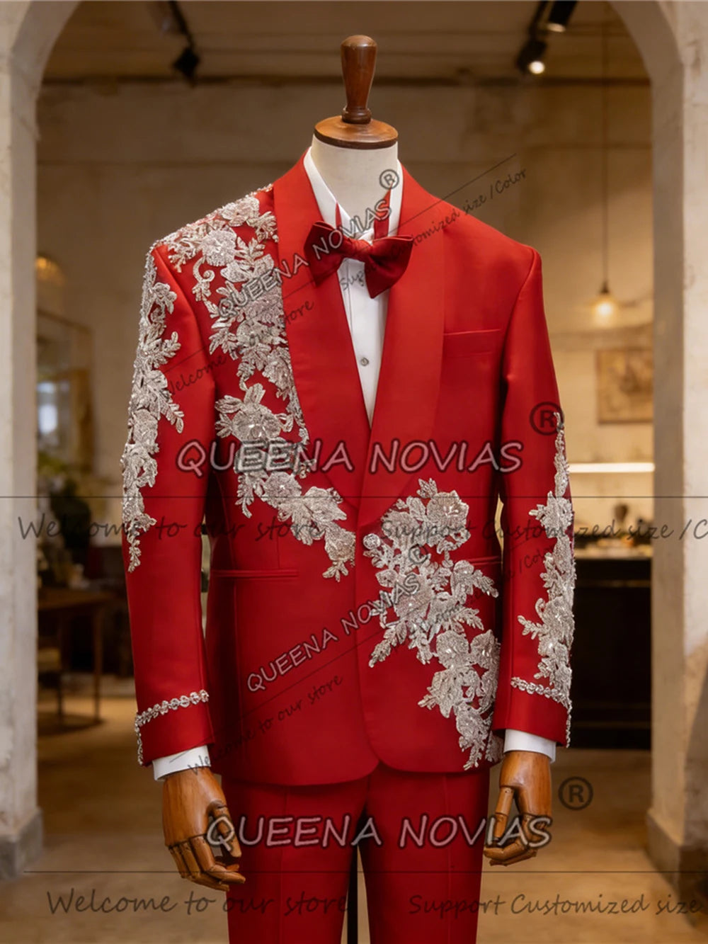 👑 KING CRYSTAL TUXEDO — COSTUME 2 PIÈCES COUTURE CRISTAUX & BRODERIES SUR MESURE