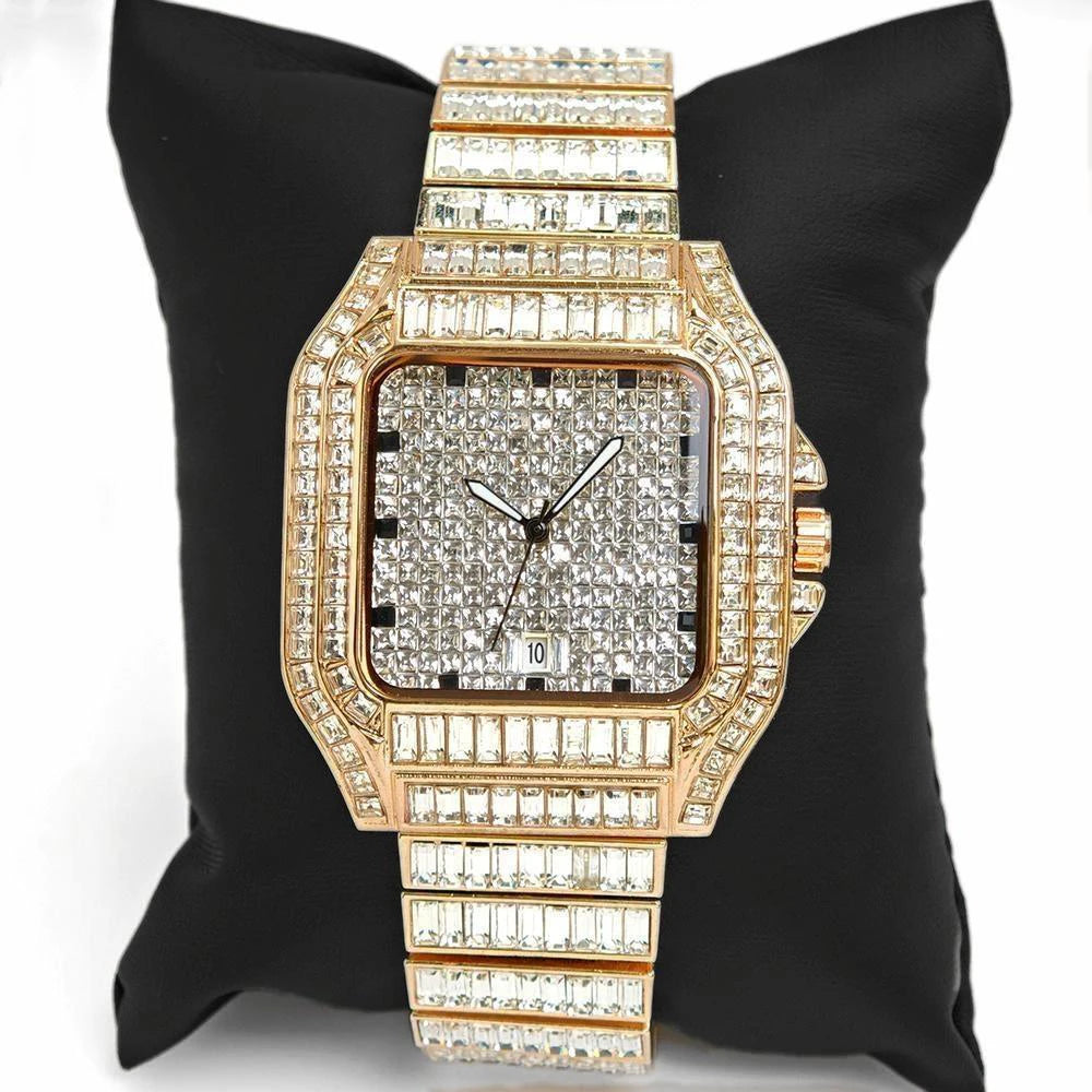 👑 Royal Montre Diamants – Quartz Hip Hop Luxe
