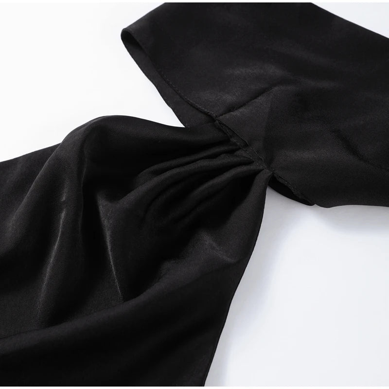 👑 QUEEN SATIN RIBBON — ROBE LONGUE COL DIAGONAL & DOS NU SIGNATURE