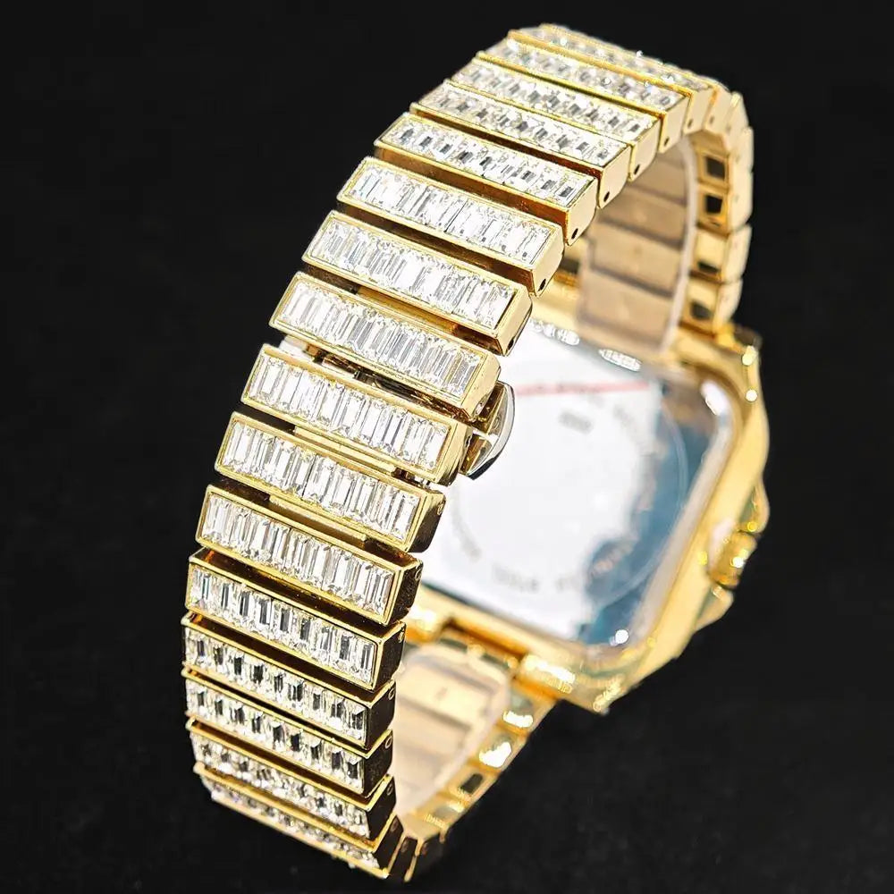 👑 Royal Montre Diamants – Quartz Hip Hop Luxe