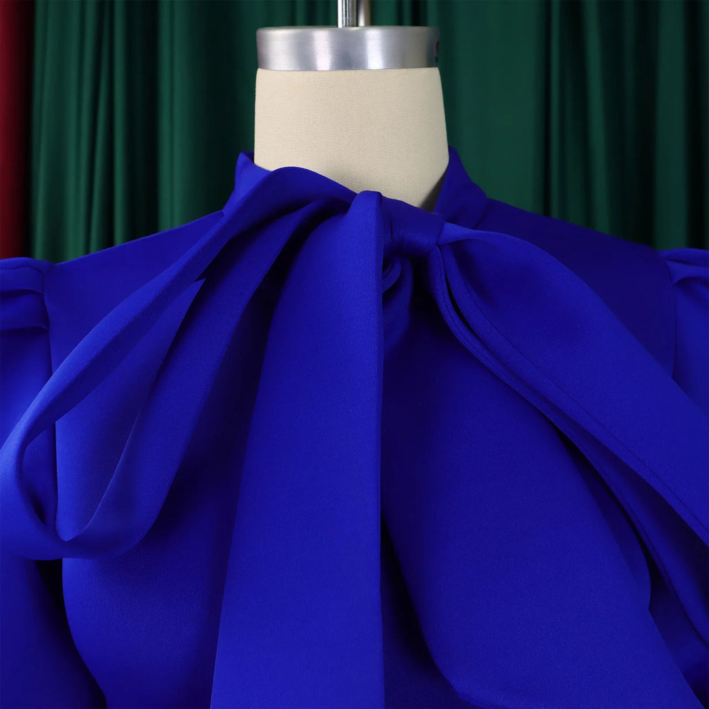 👑 QUEEN BOW — ROBE PLISSÉE À NŒUD SIGNATURE
