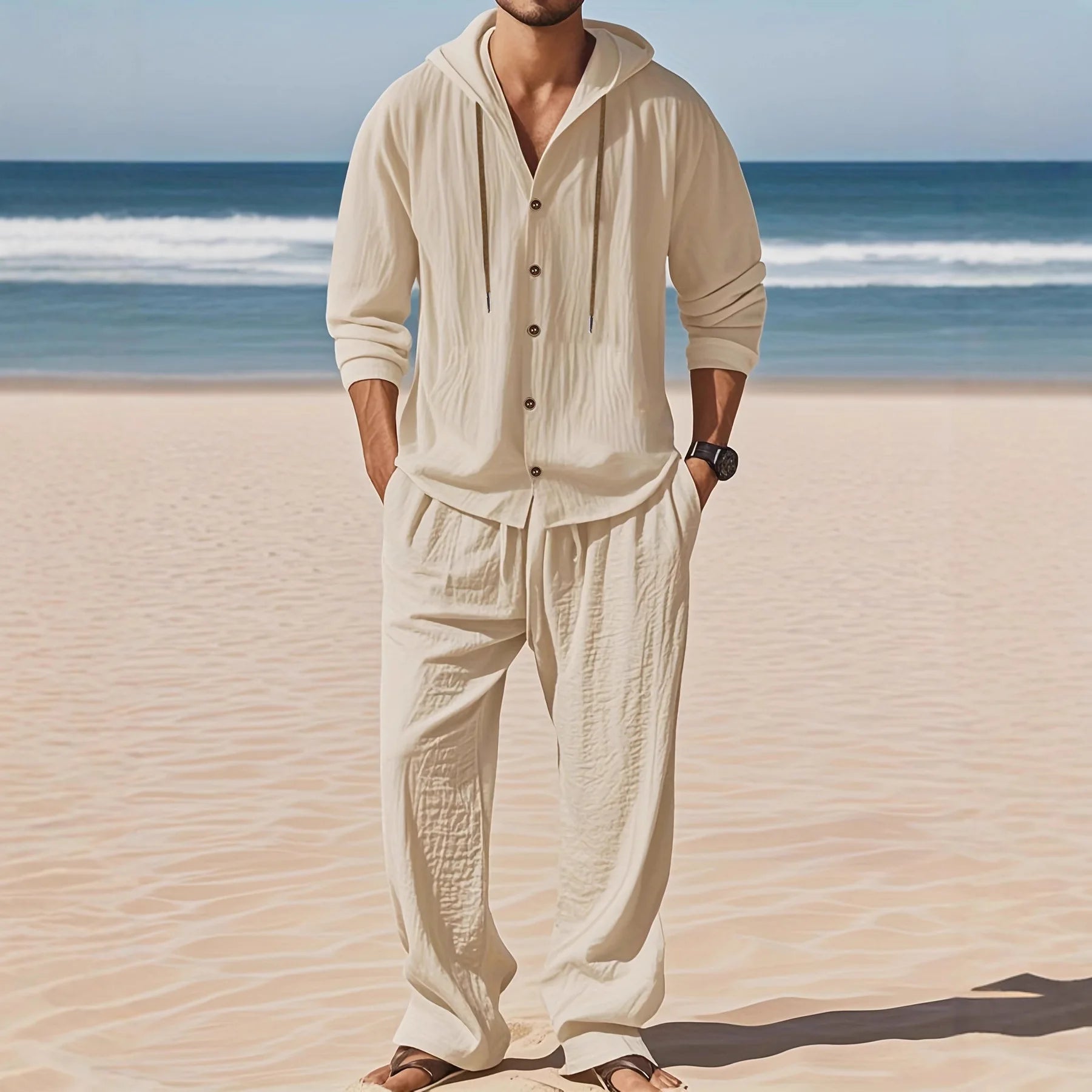 👑 KING LINEN SET — ENSEMBLE LIN CHEMISE & PANTALON SIGNATURE