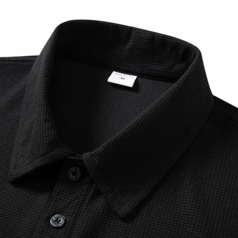 👑 KING POLO BRODÉ — POLO HOMME MANCHES LONGUES COUTURE PREMIUM