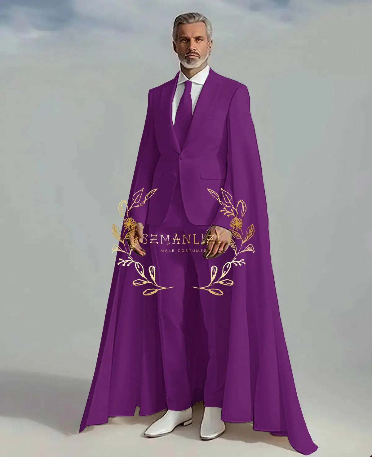 👑 KING CEREMONY SUIT — COSTUME MARIAGE 2 PIÈCES CAPE & BLAZER