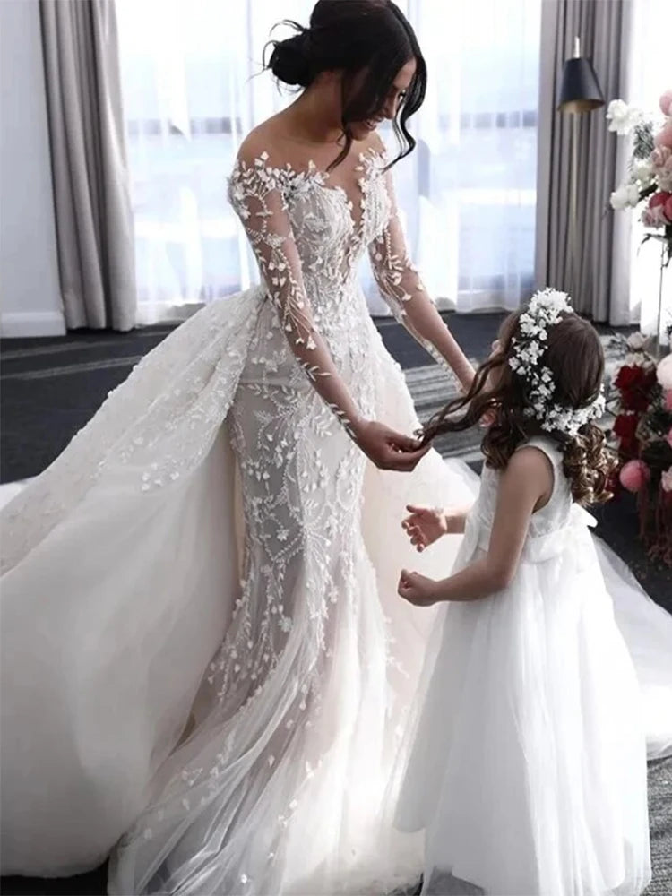 👑 QUEEN BRIDAL SIRÈNE — ROBE DE MARIÉE SIRÈNE COUTURE TRAÎNE DÉTACHABLE