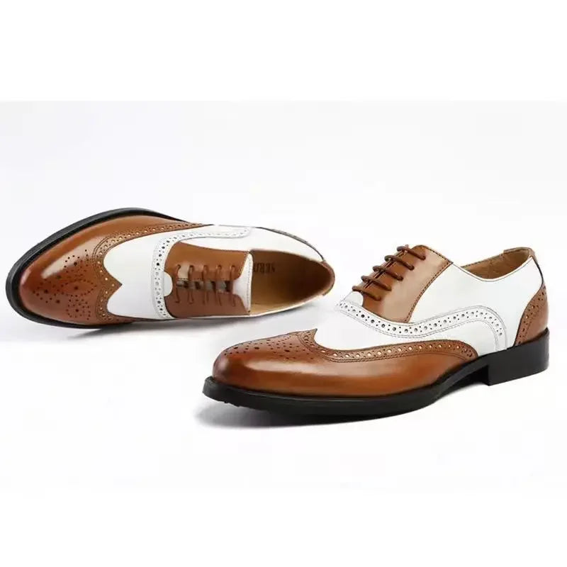 👑 ROYAL BROGUE OXFORD — CHAUSSURES HOMME CUIR BOUT POINTU ÉLÉGANTES