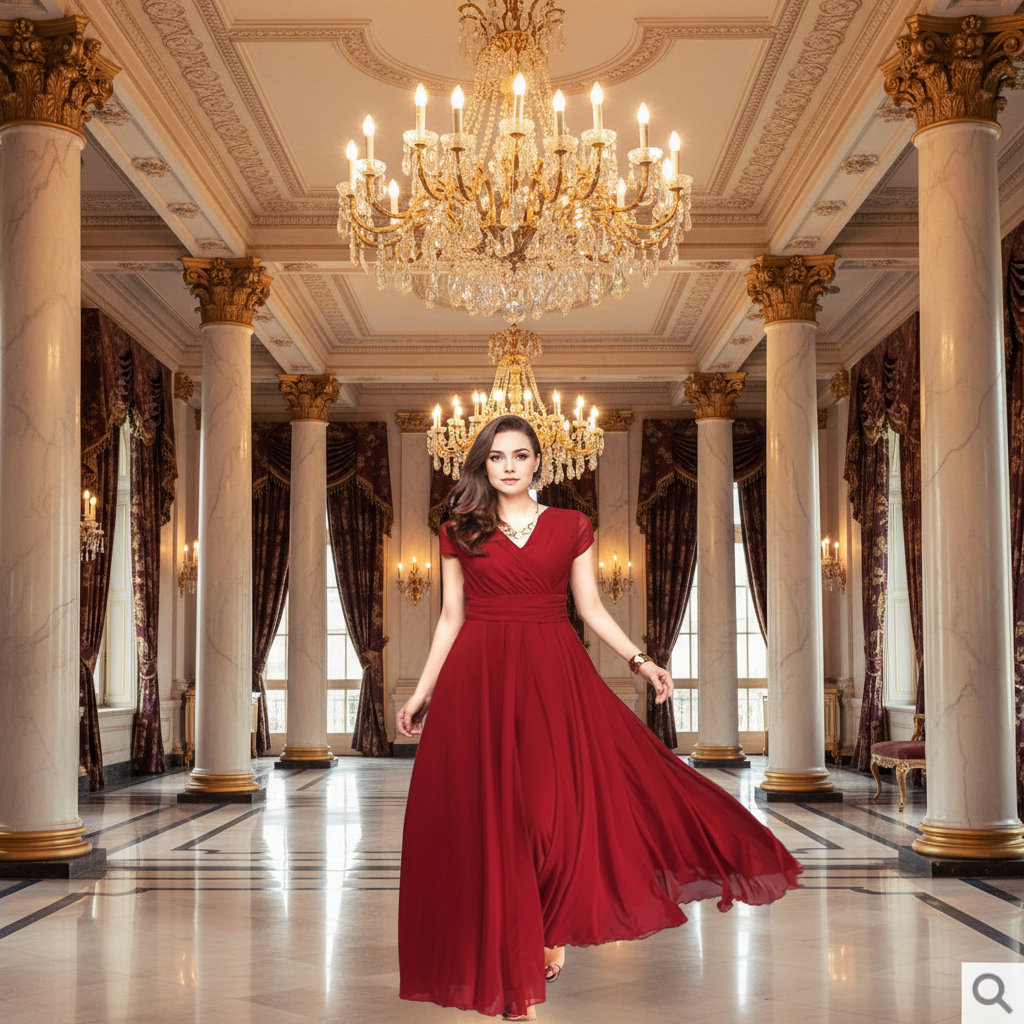 👑 Queen Chiffon Boho – Robe Été Élégante