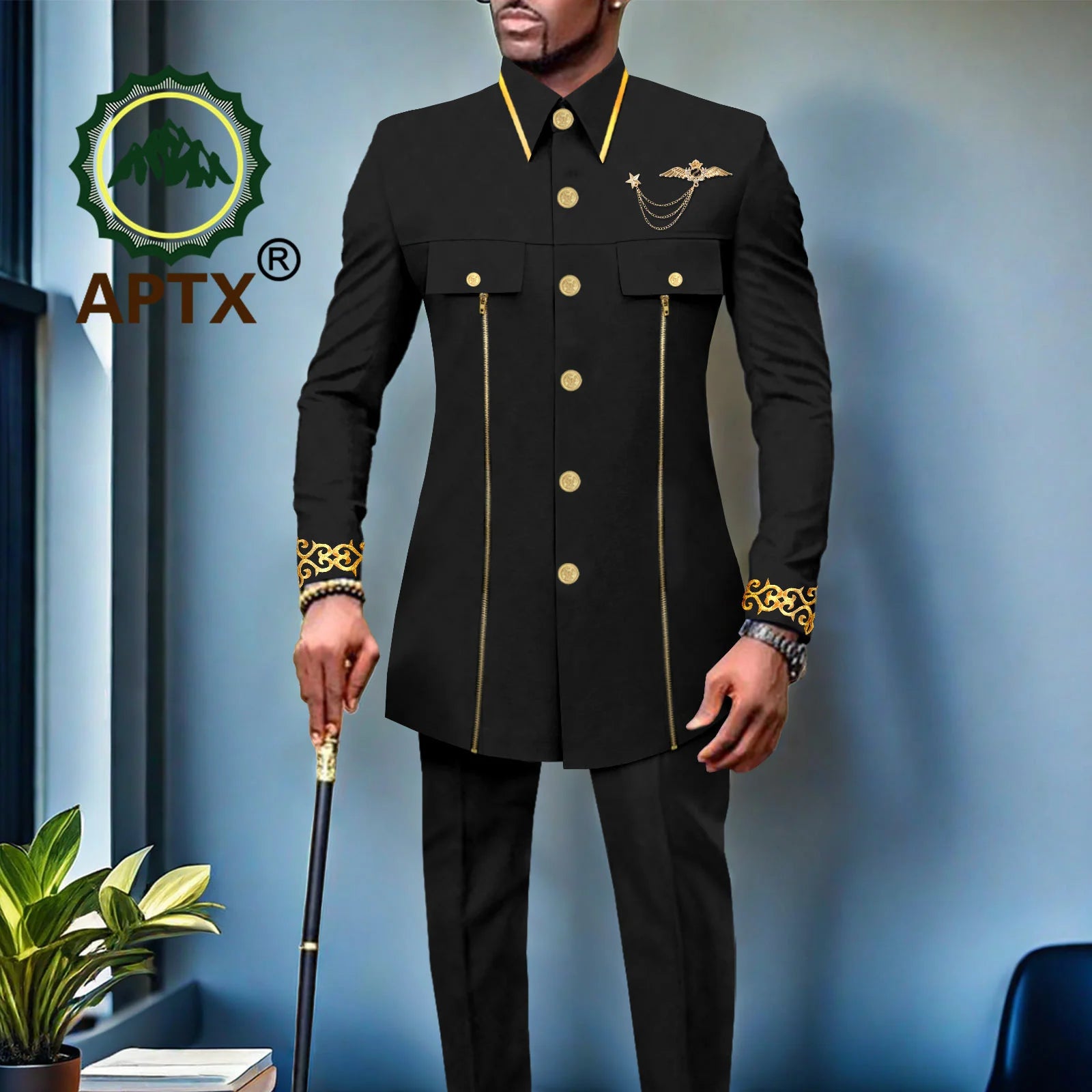 👑 KING BAZIN OR — TENUE CÉRÉMONIE AFRICAINE BRODÉE OR BAZIN RICHE