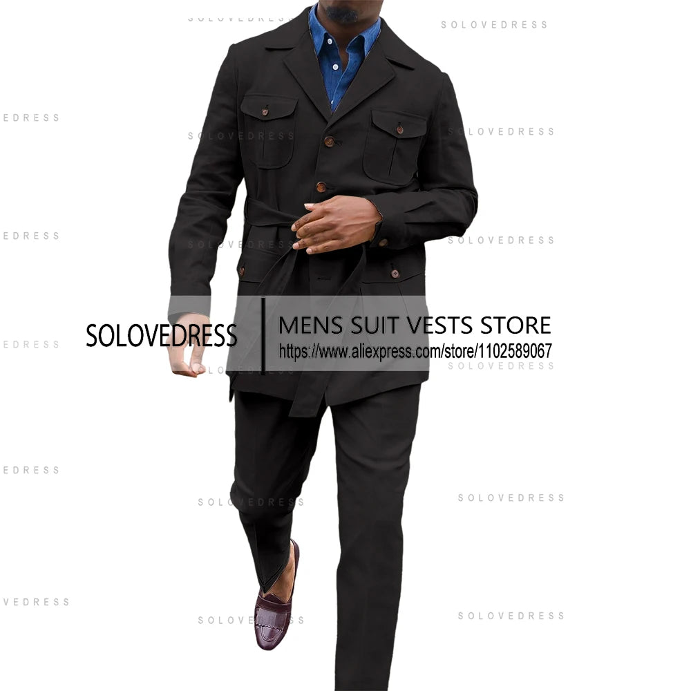 👑 KING LINEN SUIT — COSTUME CÉRÉMONIE 2 PIÈCES LIN & COTON ÉTÉ