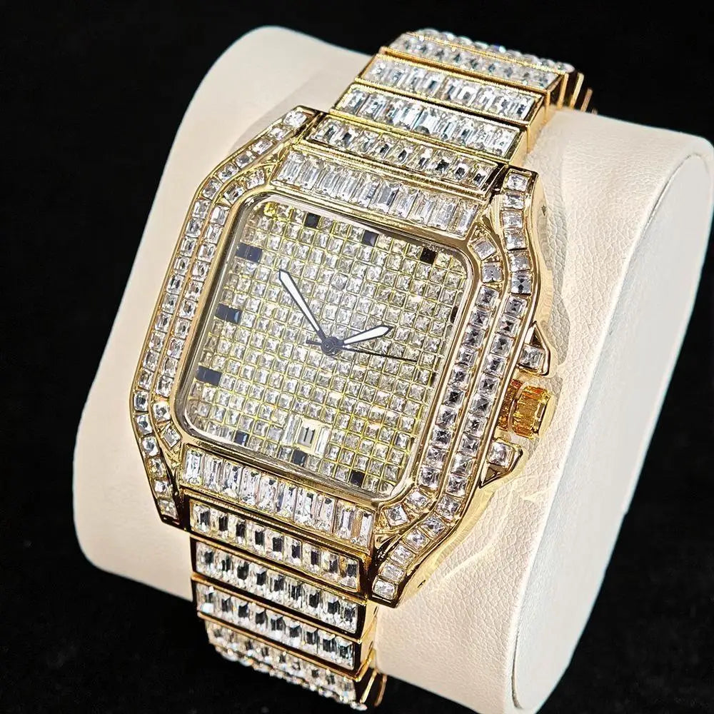 👑 Royal Montre Diamants – Quartz Hip Hop Luxe