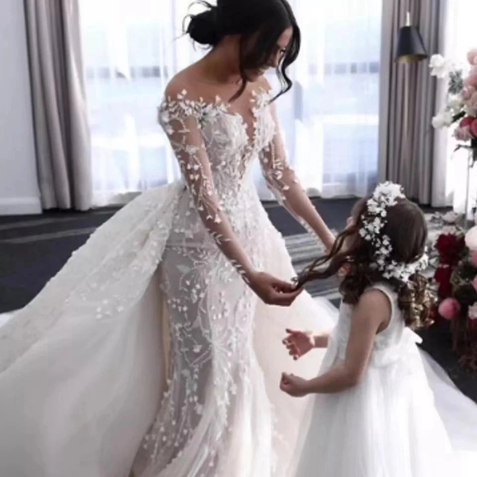 👑 QUEEN BRIDAL SIRÈNE — ROBE DE MARIÉE SIRÈNE COUTURE TRAÎNE DÉTACHABLE