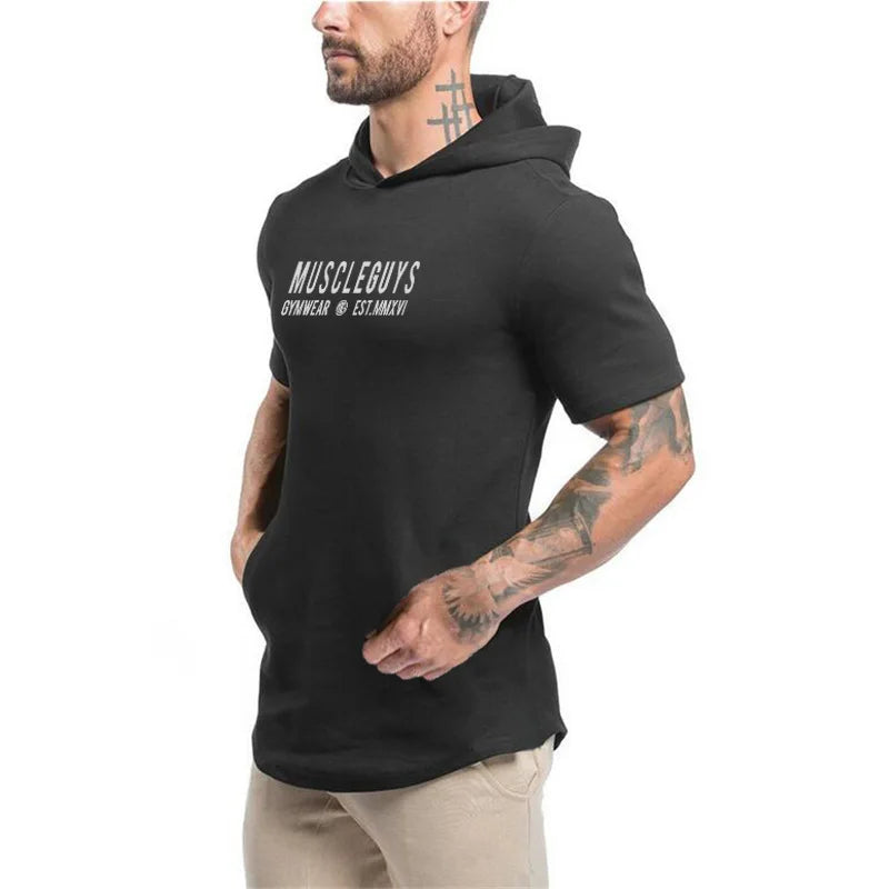 👑 KING HOODED SPORT TEE — T-SHIRT À CAPUCHE SLIM FIT COTON PERFORMANCE