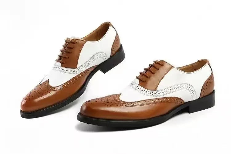 👑 ROYAL BROGUE OXFORD — CHAUSSURES HOMME CUIR BOUT POINTU ÉLÉGANTES